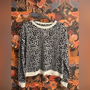 ZYIA Black and White Leopard Print Sweater